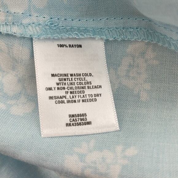 Abound Dress Womens Large Blue Floral NWT Short Sleeve Buttons A-Line - Picture 12 of 16